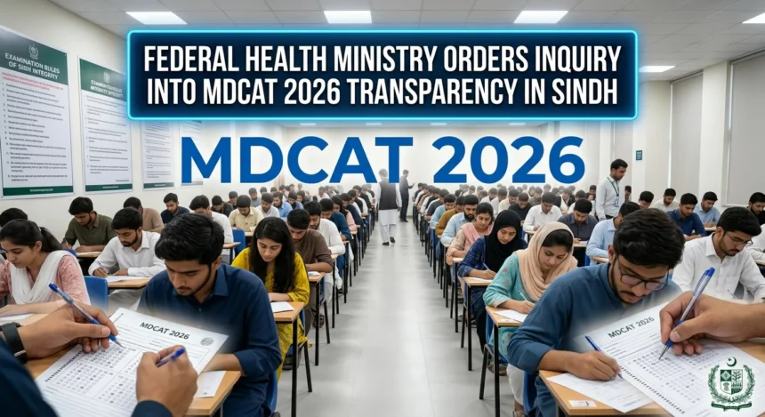 Official letter ordering PMDC inquiry into Sindh MDCAT 2026 transparency complaints