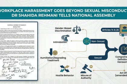 Dr Shahida Rehmani resolution on workplace harassment in National Assembly